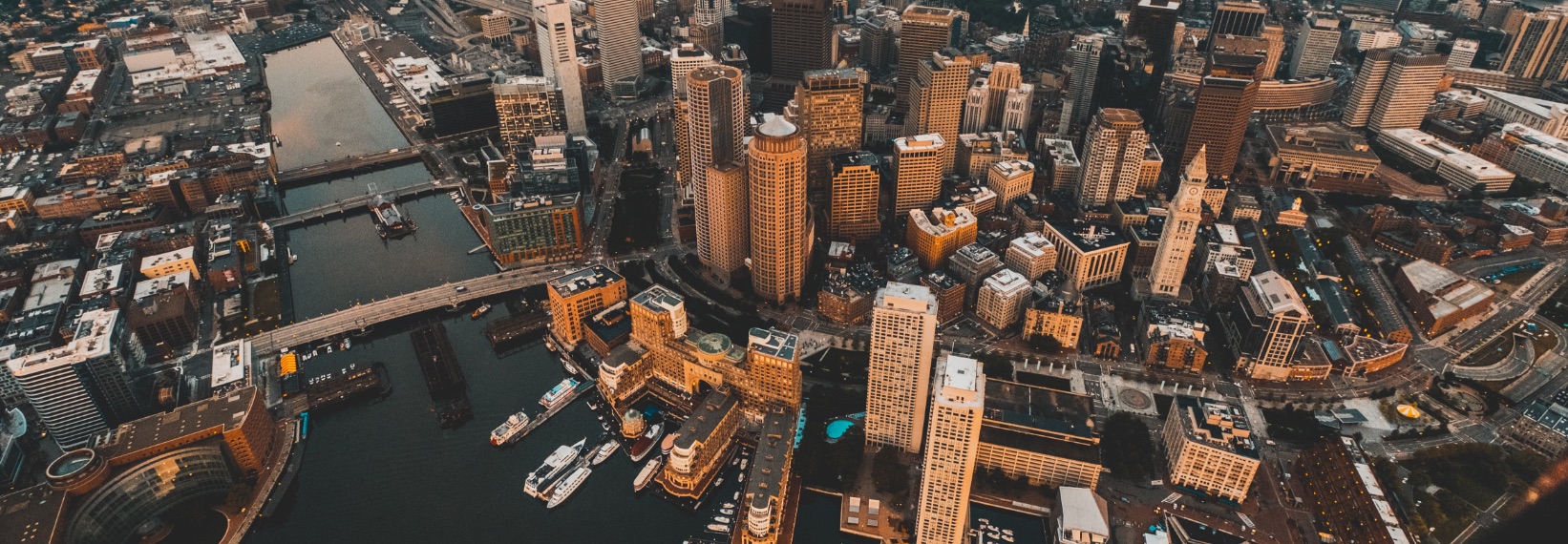 aerial view of Boston 
