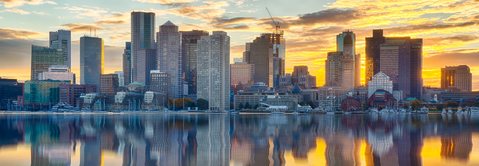 Boston Skyline at sunset 