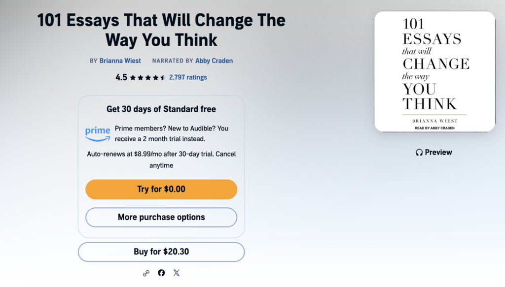 101 Essays that will change the way you think; author: Brianna Wiest