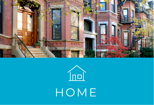 Old Boston brick apartment buildings 