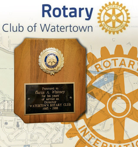 Rotary Club of Watertown award for Curtis Whitney 